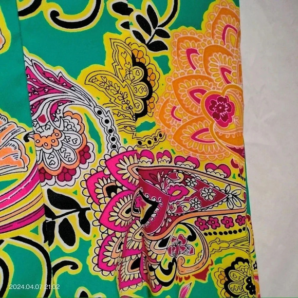 Brannan Women's size 10 Green Floral Pattern A Line Sleeveless Dress - Picture 8 of 12